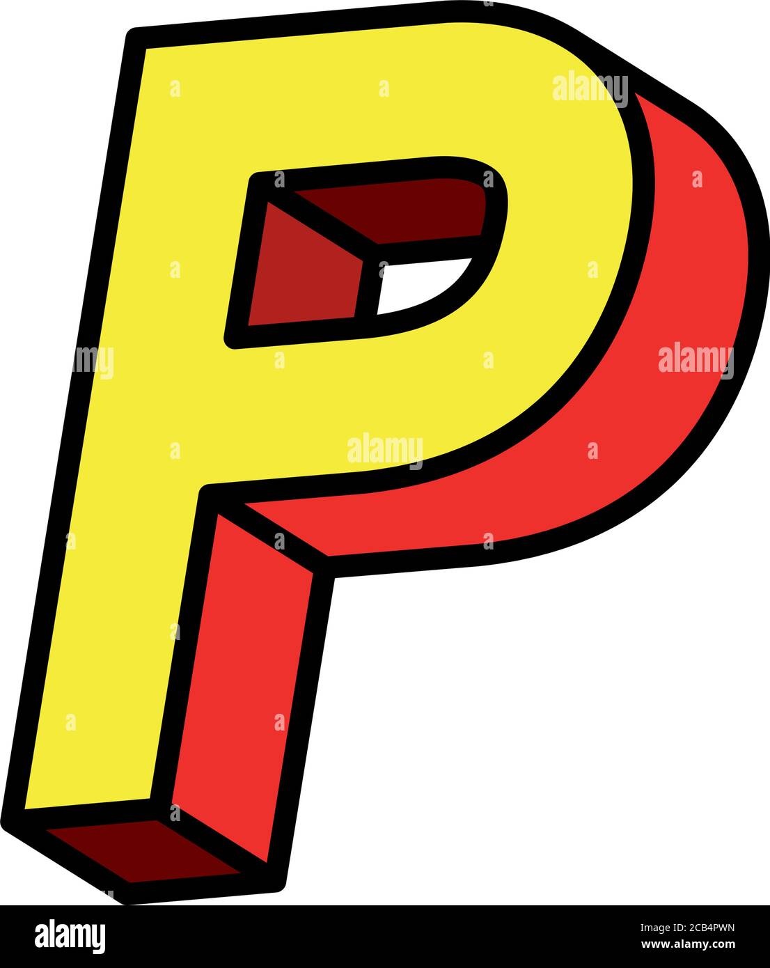 lettre p 3d, typographie rétro lettrage et illustration vectorielle de ...