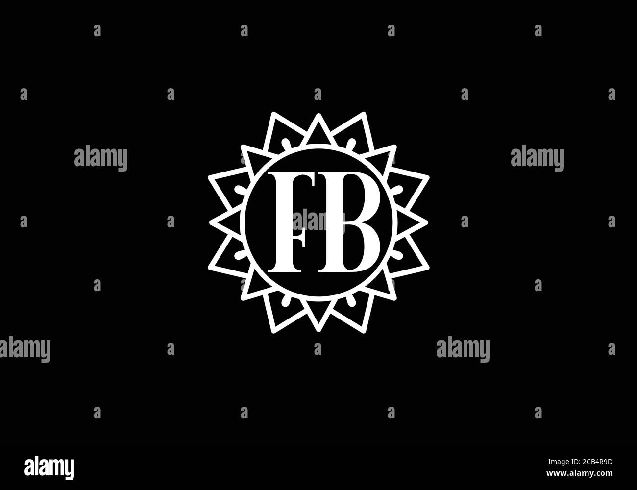 F B logo lettre initiale, symbole alphabétique graphique pour l'identité commerciale de l'entreprise Illustration de Vecteur