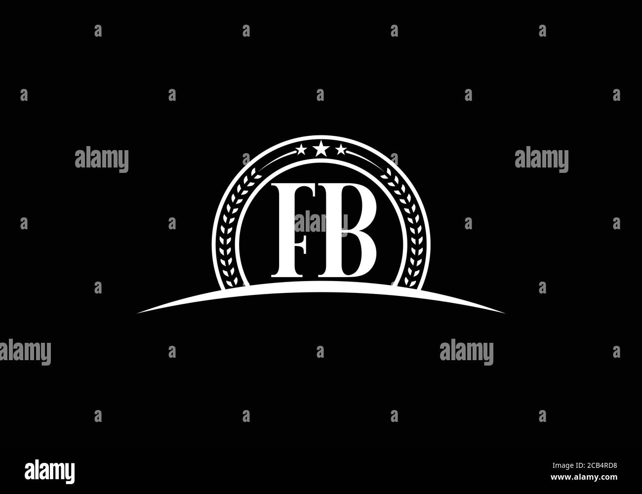 F B logo lettre initiale, symbole alphabétique graphique pour l'identité commerciale de l'entreprise Illustration de Vecteur