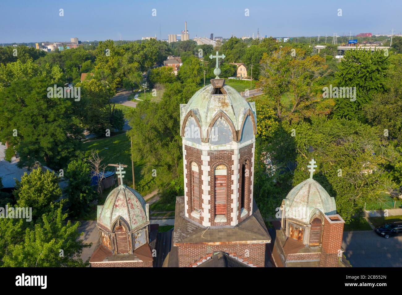 Detroit, Michigan - l'église orthodoxe Szent Janos a servi des dizaines de milliers d'immigrants hongrois qui se sont installés dans le quartier de Delray. Le churc Banque D'Images
