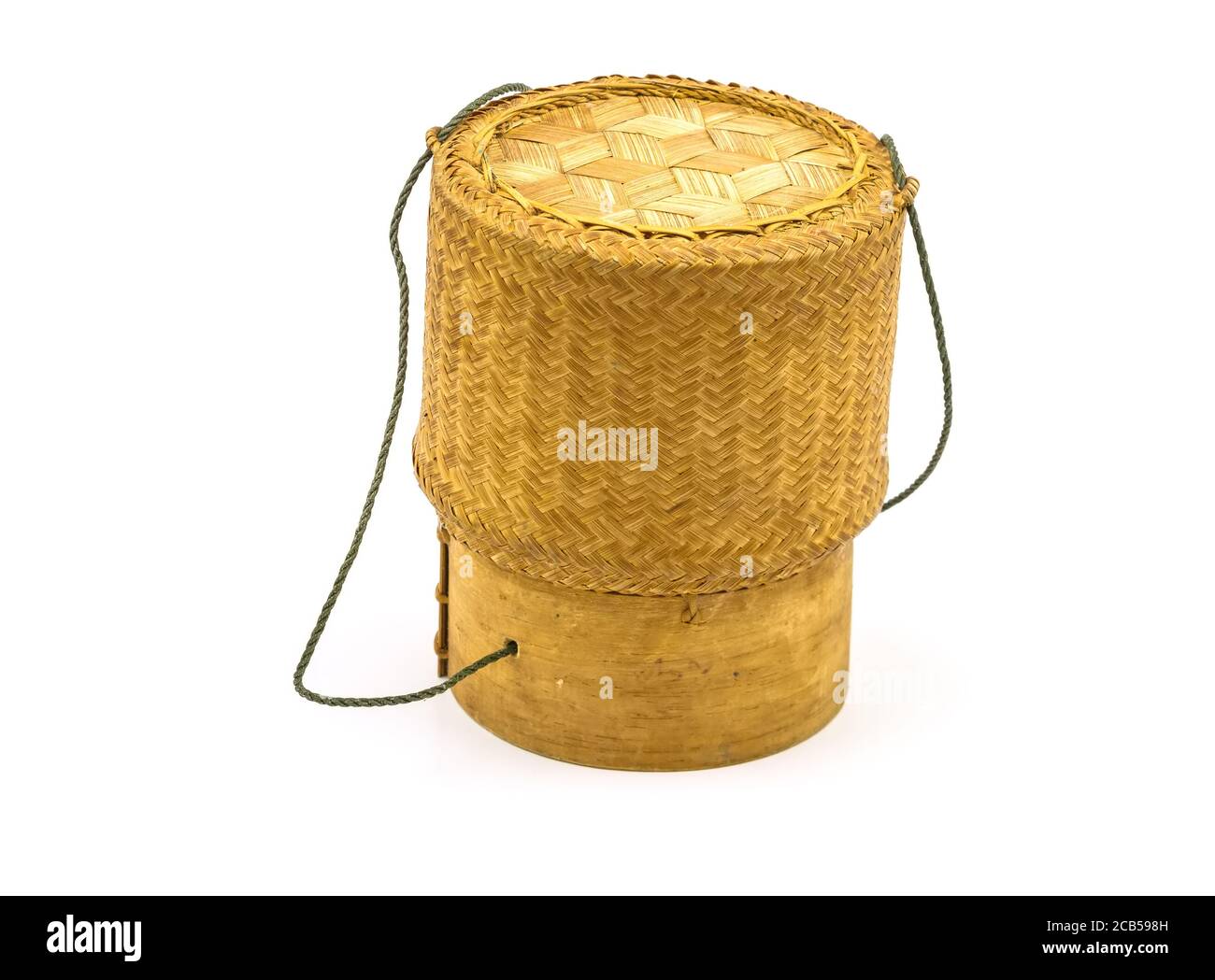 Petit Panier En Bambou Thaïlandais Pour Riz Gluant (Kratip) - Artisanat Vintage, Taille 3x3 Pouces, Avec Couvercle