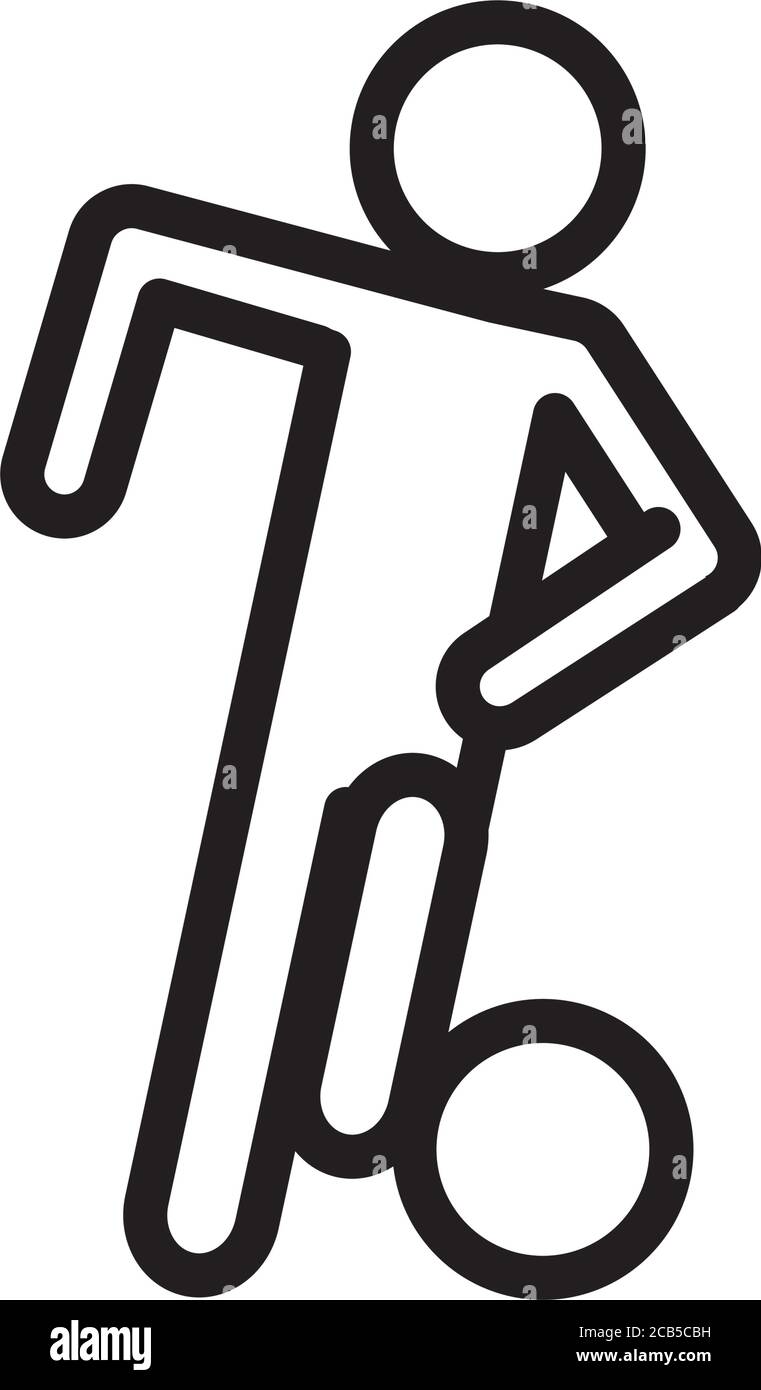 figurine avatar joueur de football avec vecteur d'icône de style de ligne de bulle conception de l'illustration Illustration de Vecteur