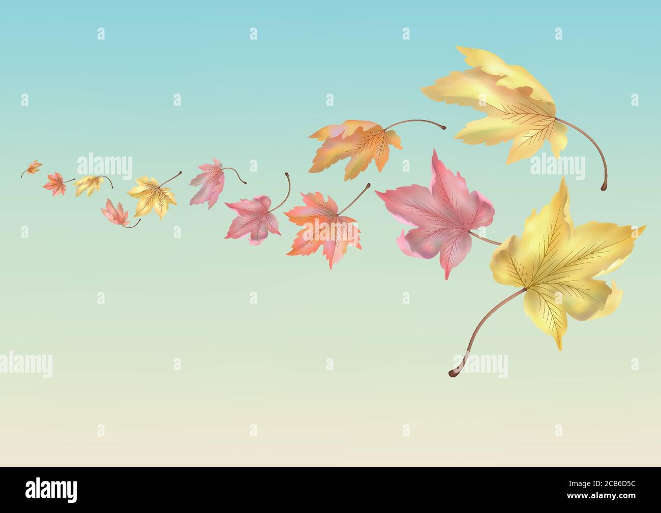 Voler les feuilles d'automne Illustration de Vecteur