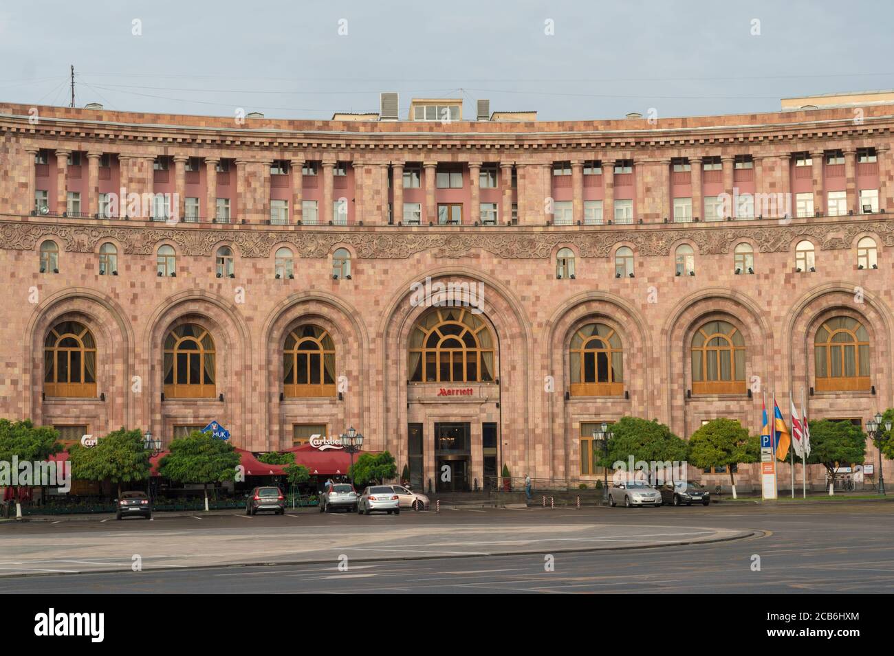 Place de la République le matin, Erevan, Arménie, Caucase, Moyen-Orient, Asie Banque D'Images