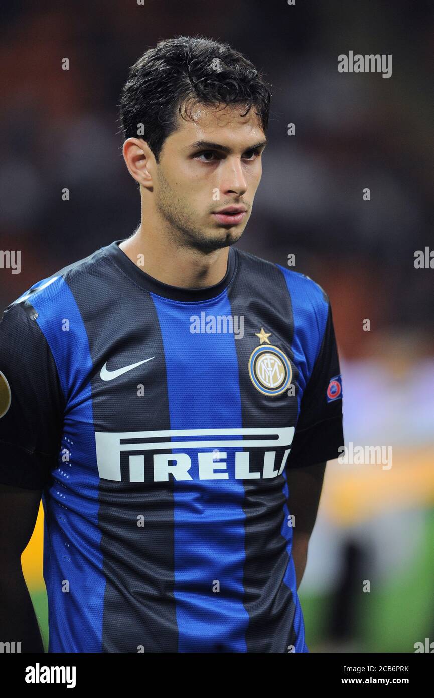 Milan Italie, 20 septembre 2012, 'G.Meazza - San Siro' Stadium, UEFA Europa League 2012/2013, FC Inter - Rubin Kazan : Andrea Ranocchia avant le match Banque D'Images