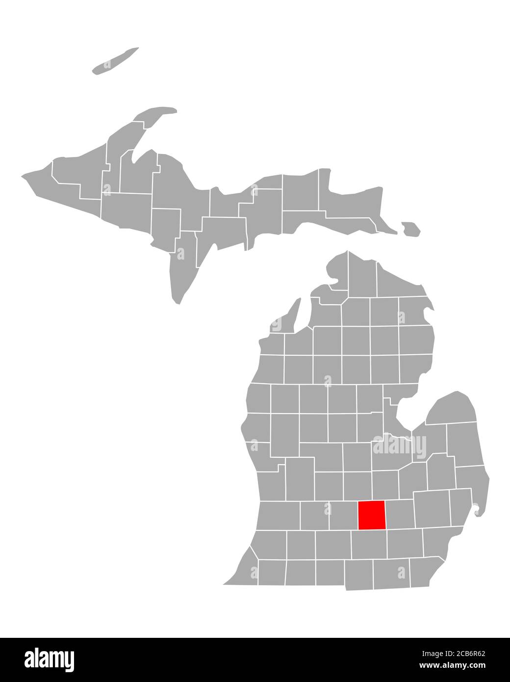 Carte d'Ingham au Michigan Banque D'Images