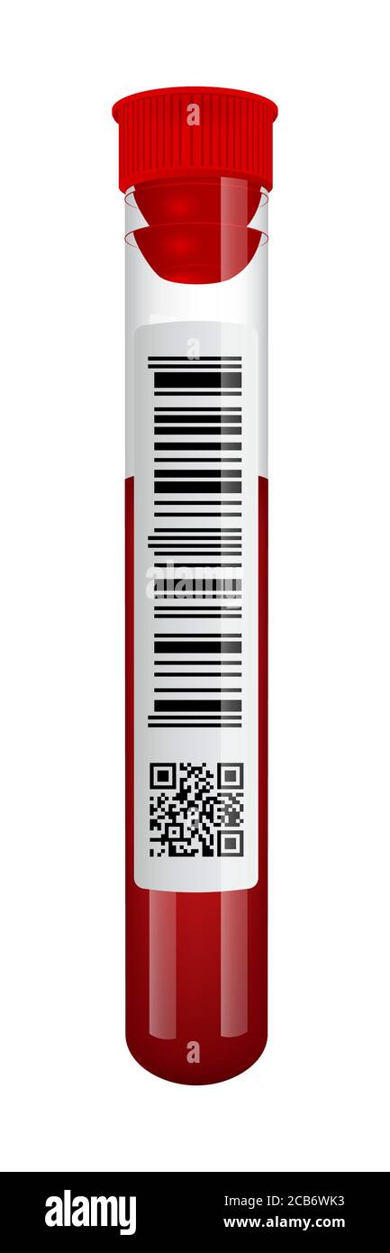 Tube à sang médical isolé sur blanc Illustration de Vecteur