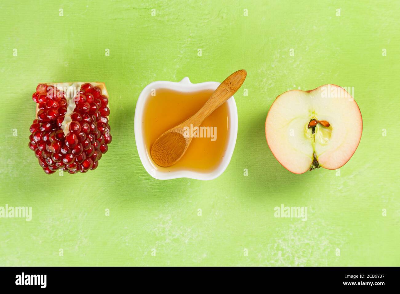 Rosh hashanah concept - miel, pommes, grenade, symboles Banque D'Images