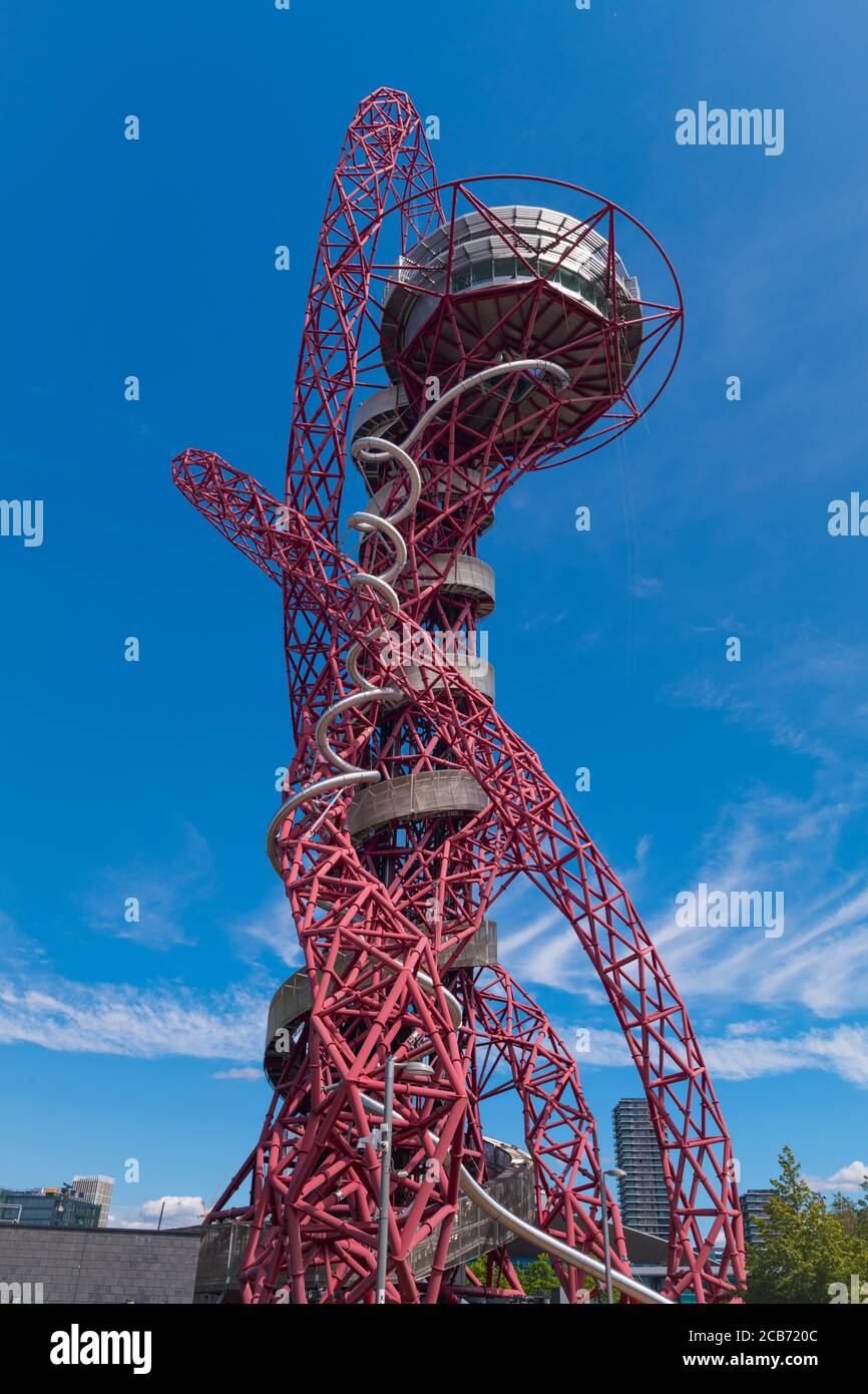 Angleterre Londres Stratford Hackney Wick Queen Elizabeth Park Lee Valley ArcelorMittal Orbit Tower la plus haute sculpture d'art public britannique 114,5m 376ft détails Banque D'Images