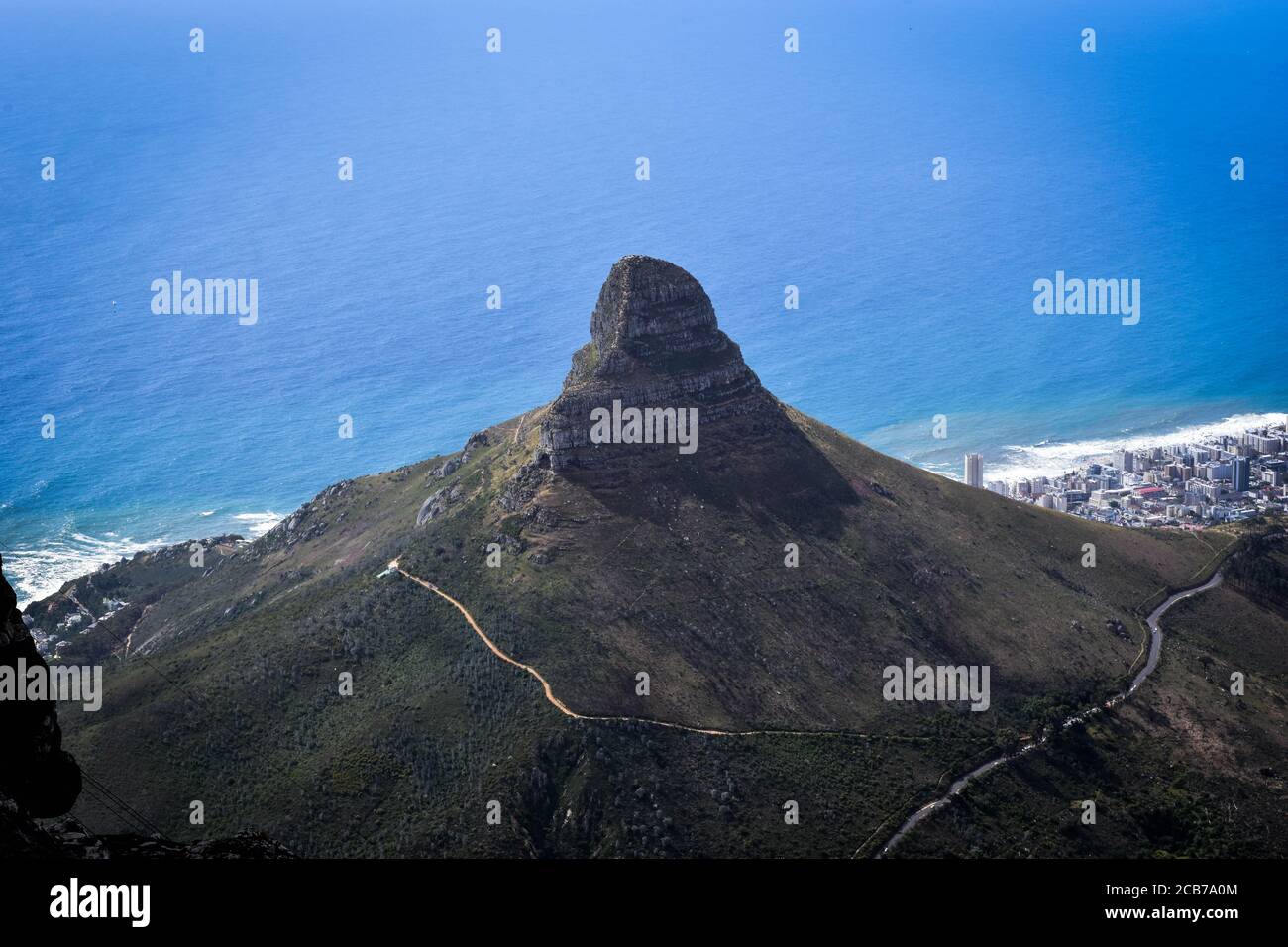 Tête de Lions, vue depuis Table Mountain, le Cap, Afrique du Sud. Banque D'Images