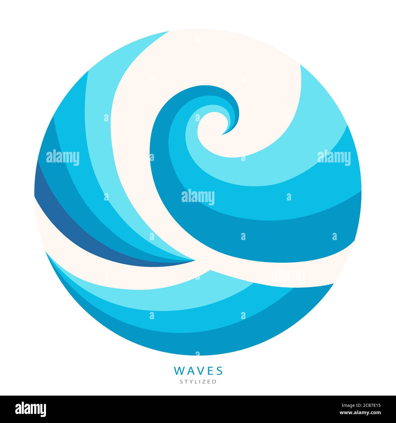 Motif abstrait Water Wave logo. Cosmétiques Surf Sport Illustration de Vecteur