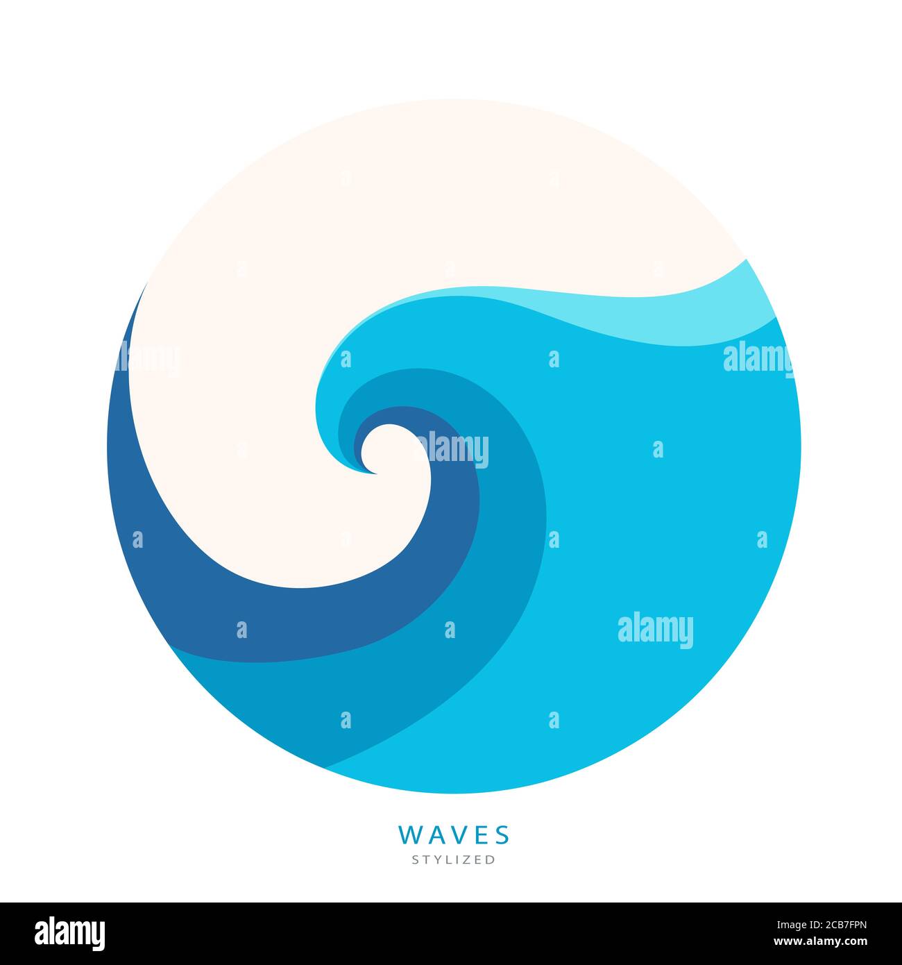 Motif abstrait Water Wave logo. Cosmétiques Surf Sport Illustration de Vecteur