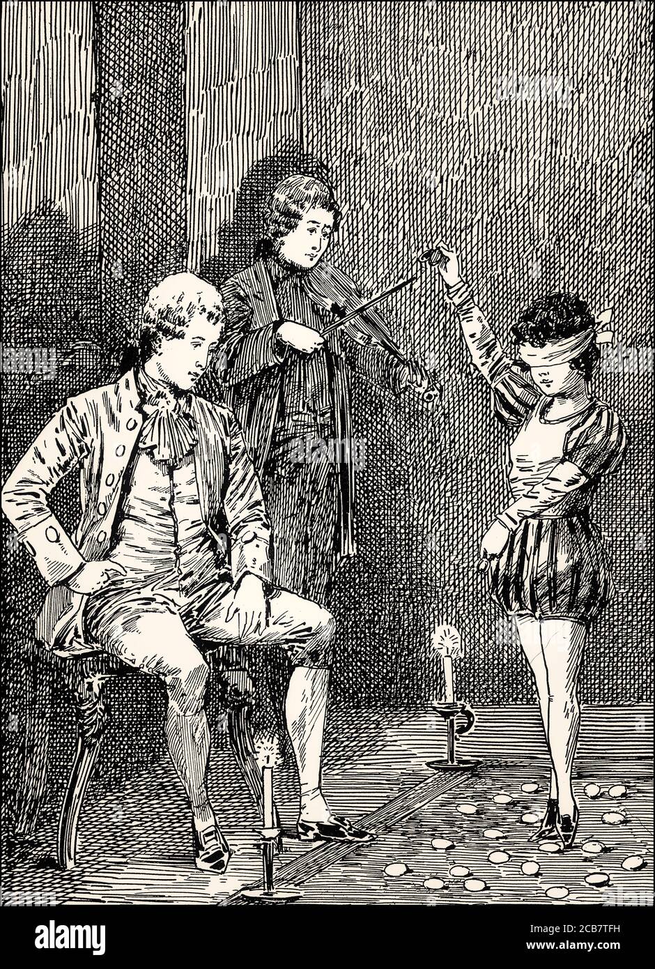 Spectacle de danse, Mignon, scène du roman Wilhelm Meister's Apprenticeship, Wilhelm Meisters Lehrjahre, de Johann Wolfgang von Goethe Banque D'Images