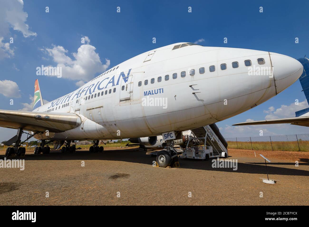 South African Airways Boeing 747SP conservé à la SAA Museum Society de l'aéroport de Rand, Germiston, Afrique du Sud. Aircraft 747 SP ZS-SPC nommé Maluti. Banque D'Images