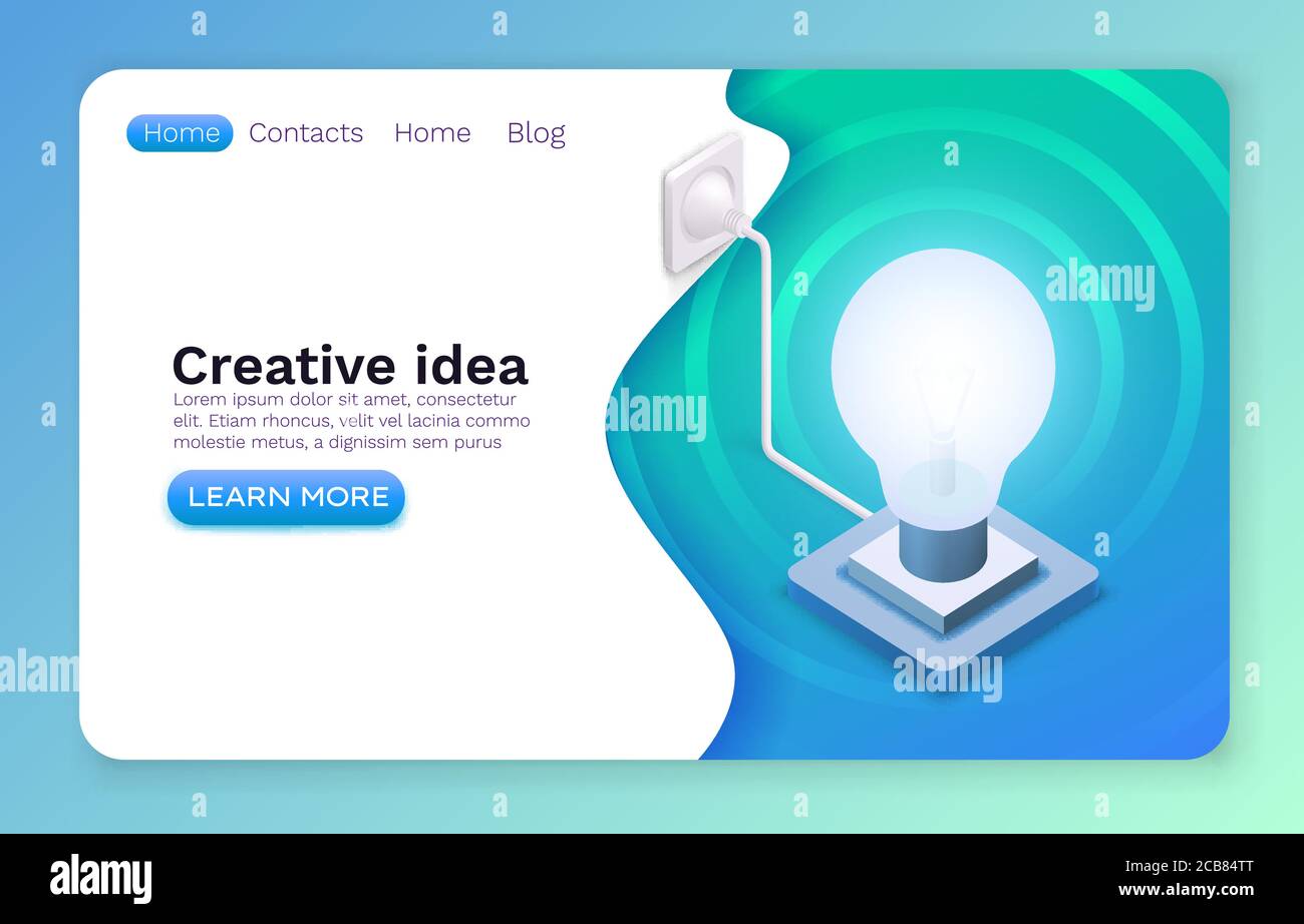 Idées créatives brainstorming, symbole de lampe d'information, conception de site Web en ligne. Illustration vectorielle Illustration de Vecteur