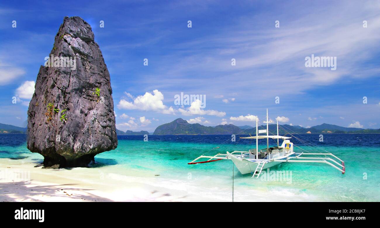 Splendide nature exotique d'El nido, île de Palawan, Philippines. Excursion en bateau sur l'île Banque D'Images