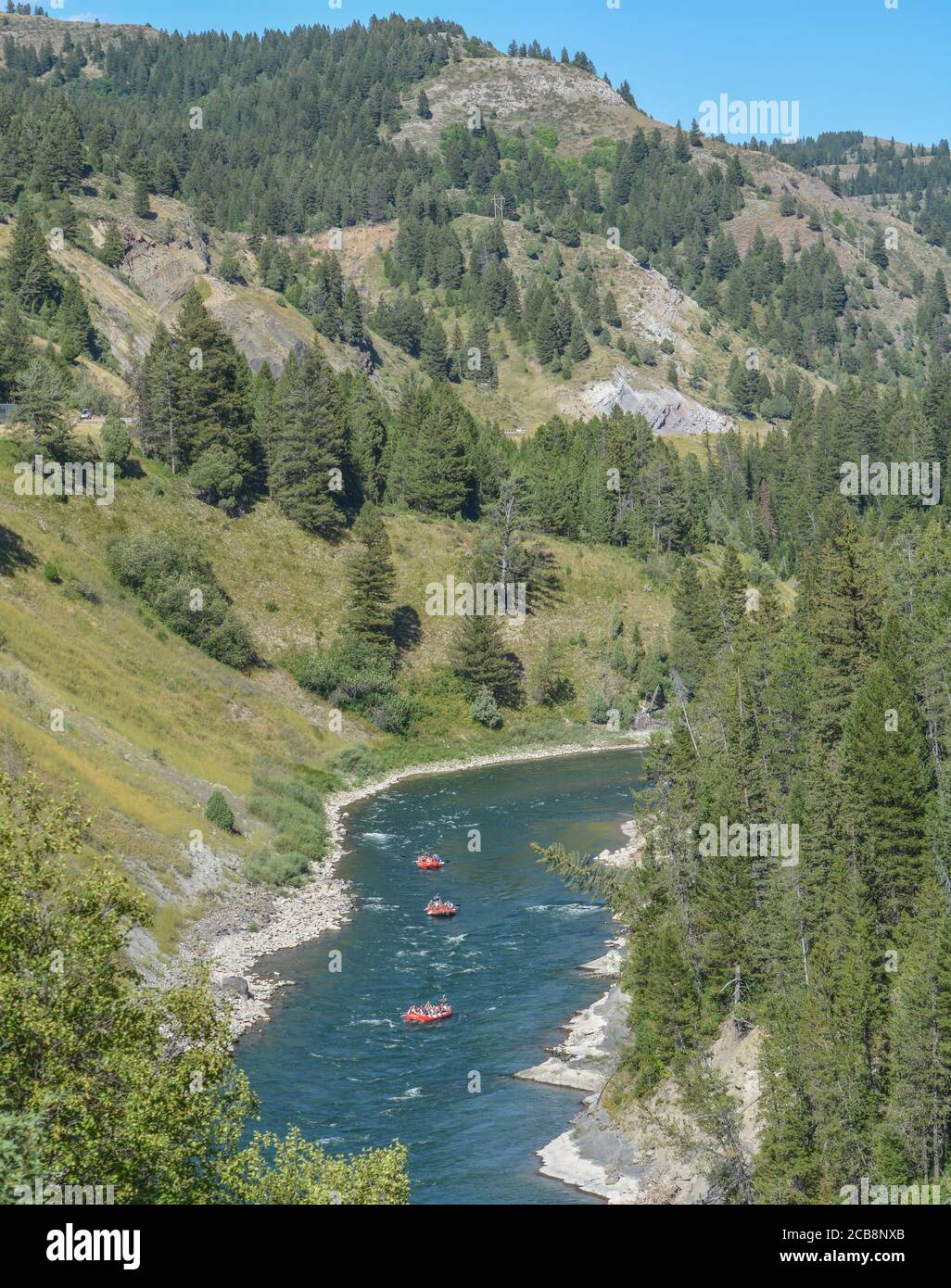 Magnifique rivière Snake qui traverse la vallée du comté de Sublette, Wyoming. Banque D'Images