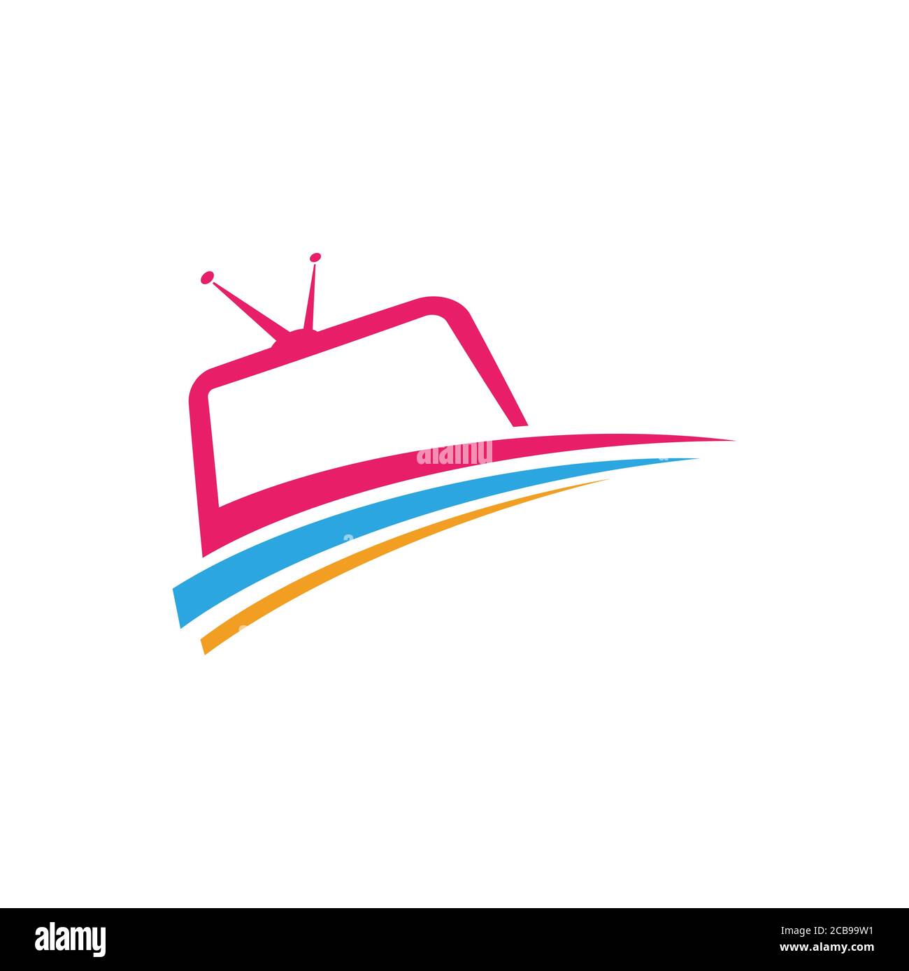 Modèle de conception d'illustration vectorielle de logo d'icône TV Illustration de Vecteur