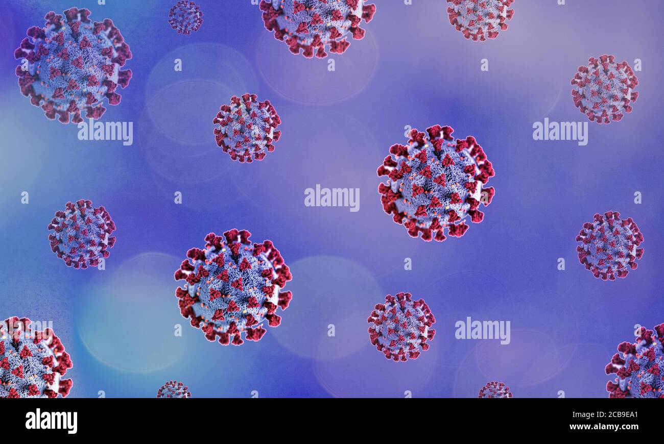 virus corona 2019-ncov grippe épidémie 3D illustration médicale. Banque D'Images