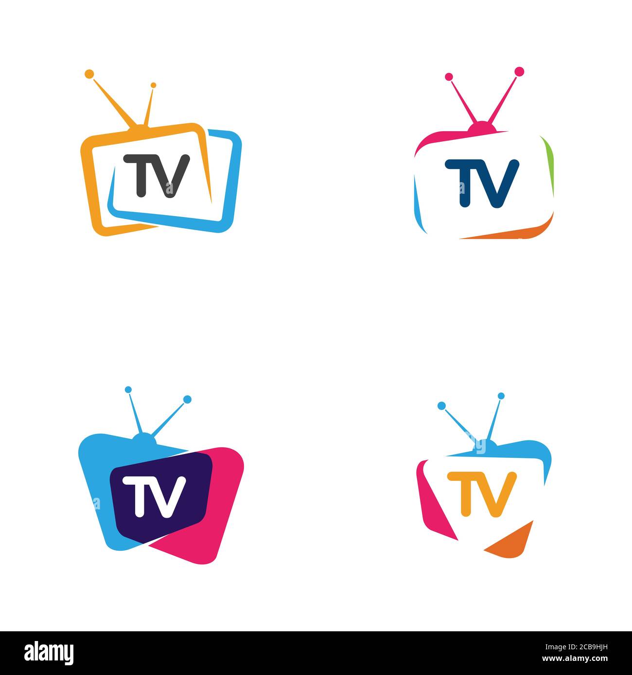 Modèle de conception d'illustration vectorielle de logo d'icône TV Illustration de Vecteur