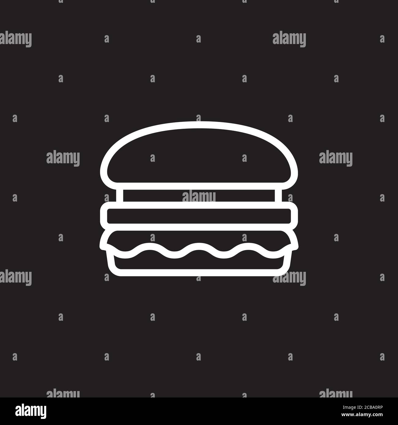 Icône Burger, icône Hamburger web plate. Illustration vectorielle Illustration de Vecteur