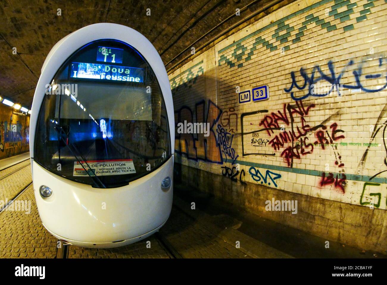 Tramway tunnel de Perrache, Lyon, Rhône, Auvergne région Rhône-Alpes, France Banque D'Images