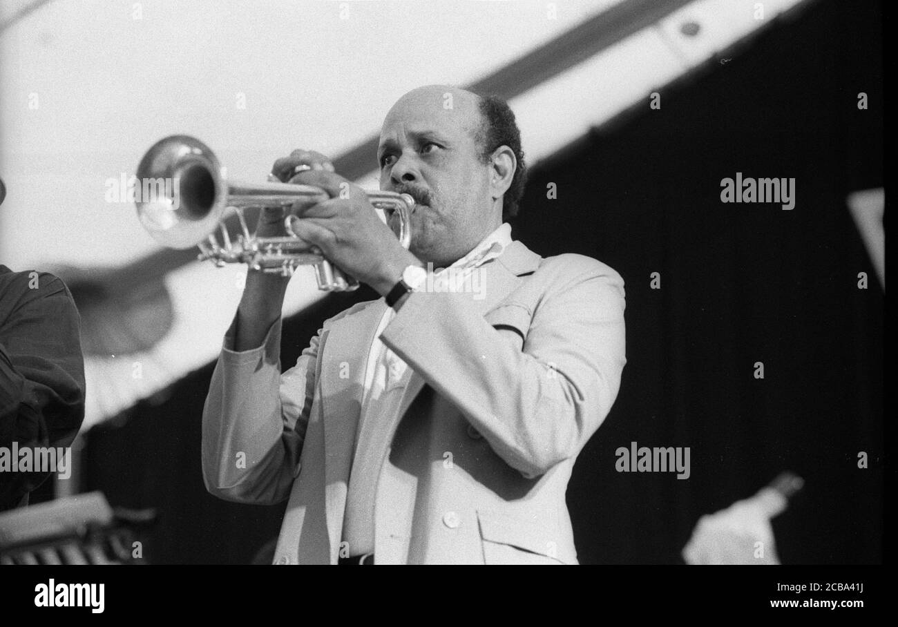 Dizzy Reece, Pendley Int. Festival de jazz, Herts, juillet 1985. Banque D'Images