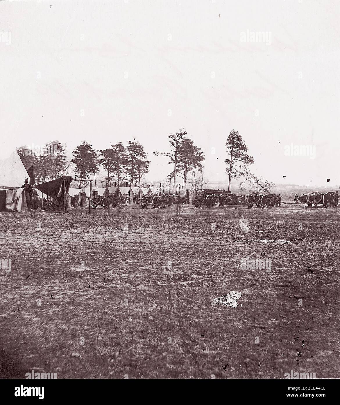 Artillerie Camp, City point, Virginie, 1861-65. Auparavant attribué à Mathew B. Brady. Banque D'Images