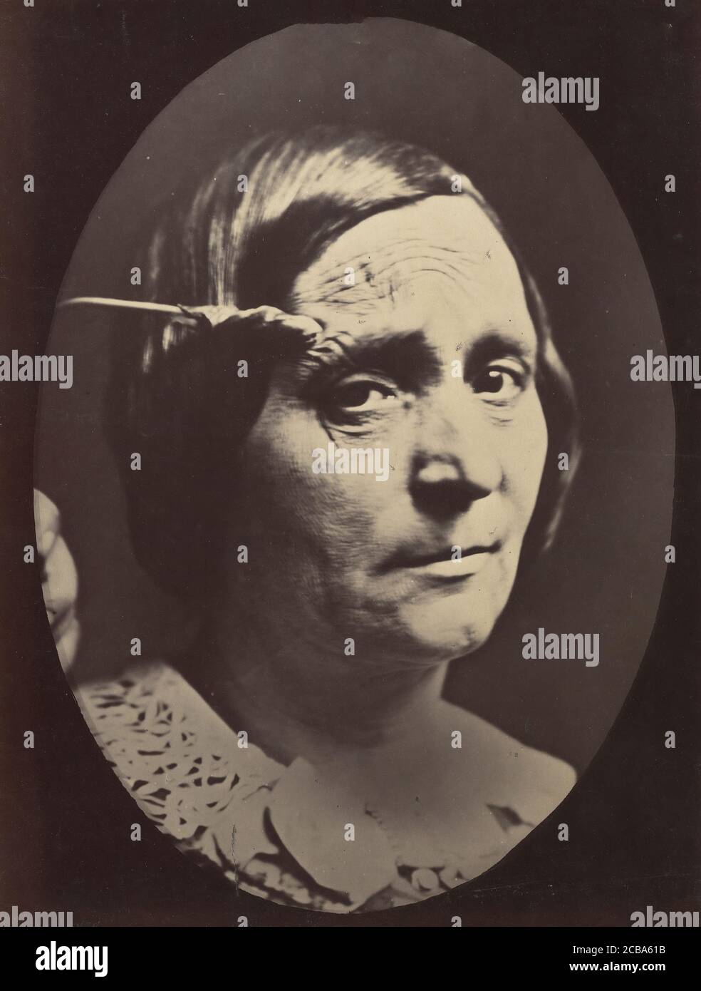 Figure 26: Expression de l'attention et de l'attention douloureuses, regard attentif. , 1854-56, imprimé en 1862. Banque D'Images