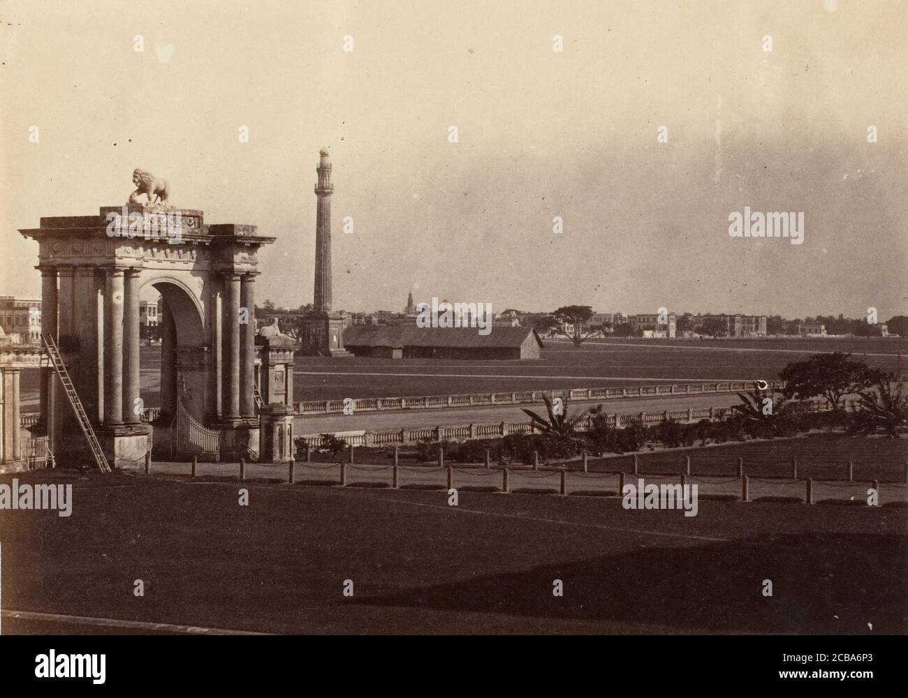 [Vue de Chowringhee de Government House, Calcutta], 1858-61. Banque D'Images