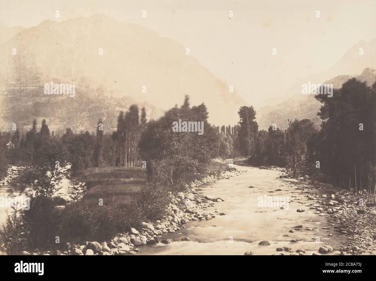 Vall&#xe9;e de Lur pry du chemin de Sasie &#xe0; St-Sauveur, 1850. Banque D'Images