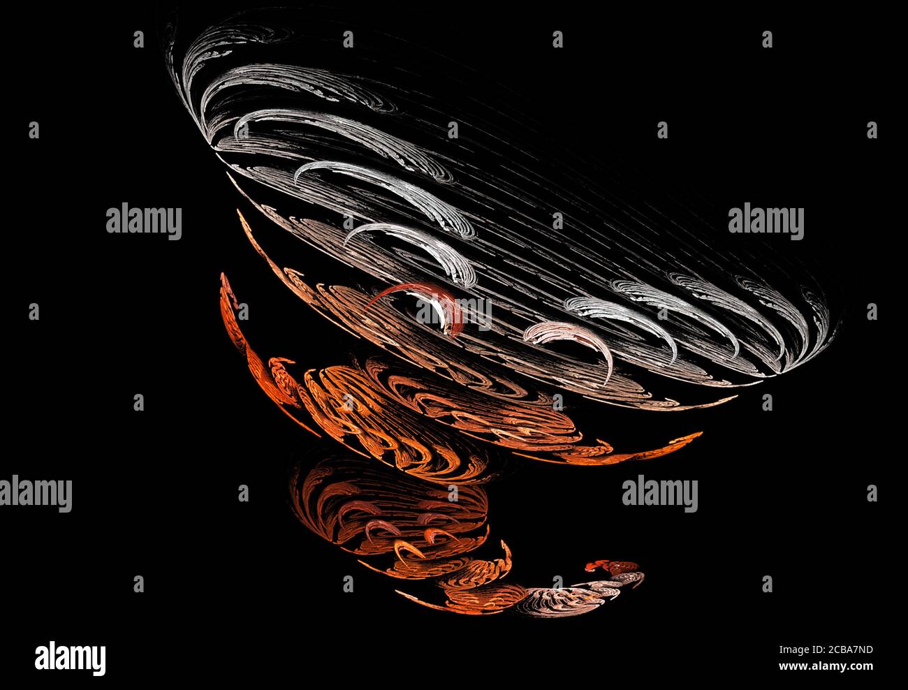 Fractal, un chaton abstrait sur fond noir Banque D'Images