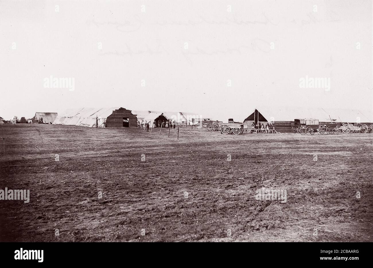 Quartermaster and Ambulance Camp, Brandy Station, Virginie, 1861-65. Auparavant attribué à Mathew B. Brady. Banque D'Images