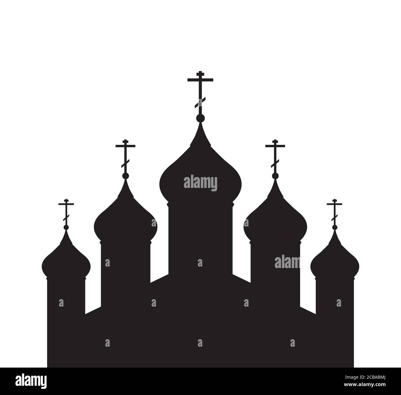 Illustration vectorielle avec une silhouette de l'Église orthodoxe pour les infographies, les cartes de vœux, les invitations et votre dessin Illustration de Vecteur