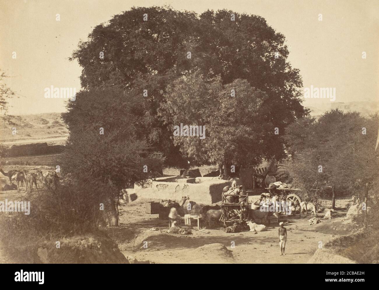 Bhowlie- UN puits dans le Punjab, 1858-61. Banque D'Images