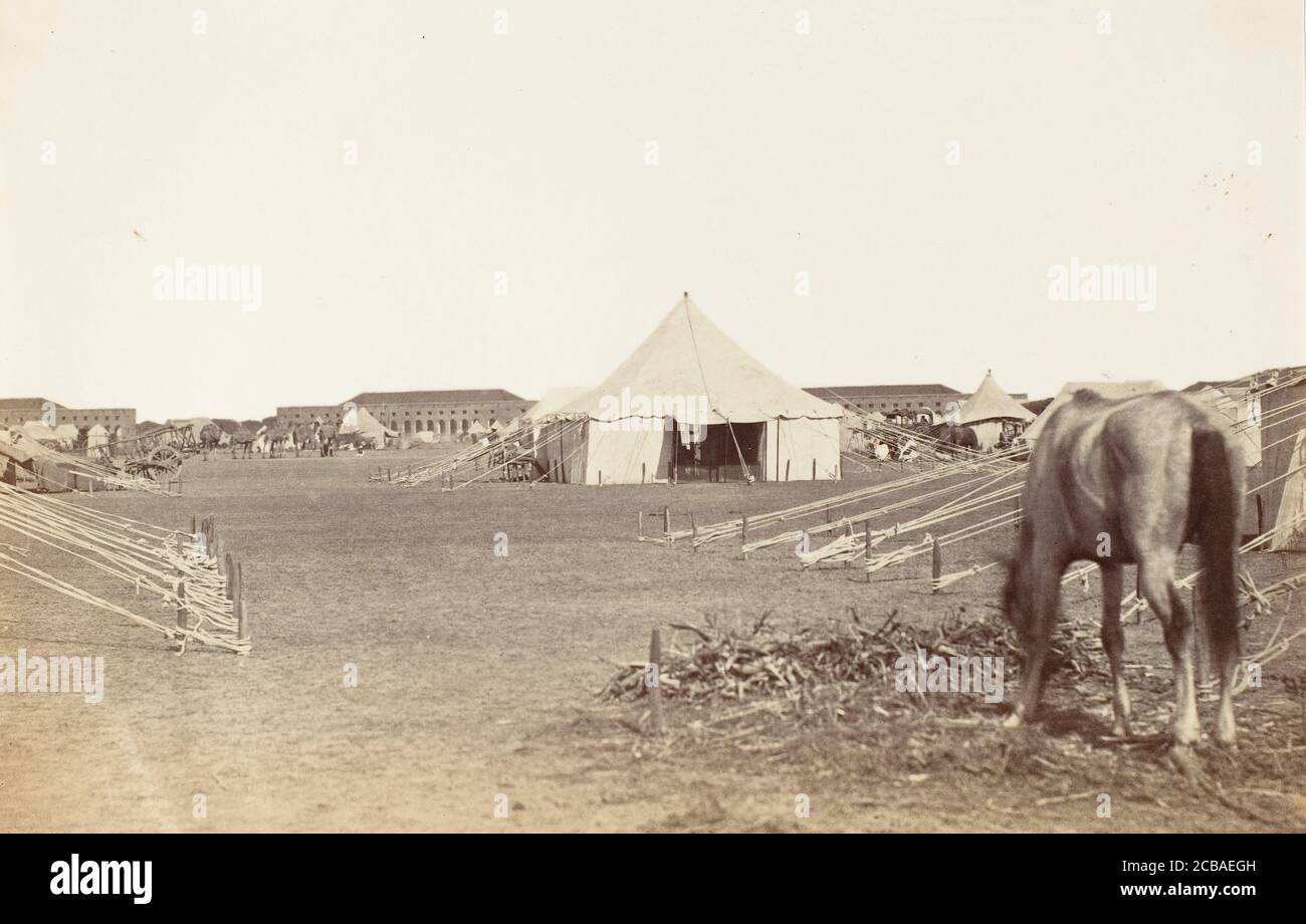 Partie du camp du gouverneur général à Cawnpoor,1859, 1859. Banque D'Images