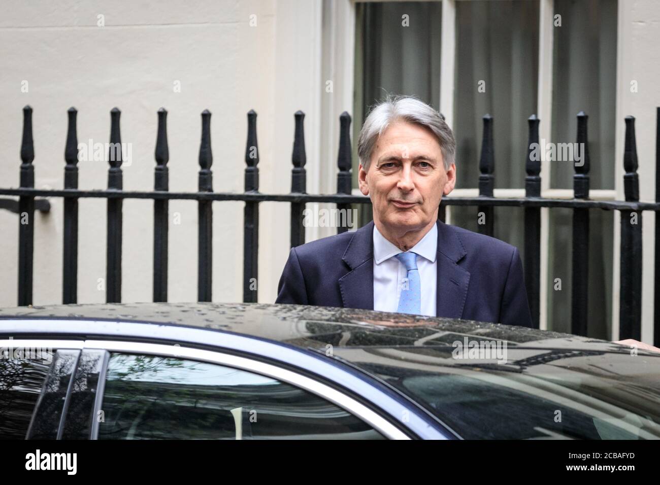 Philip Hammond, député, politicien du Parti conservateur britannique, chancelier de l'Échiquier, quitte le no 10 Downing Street, Londres Banque D'Images