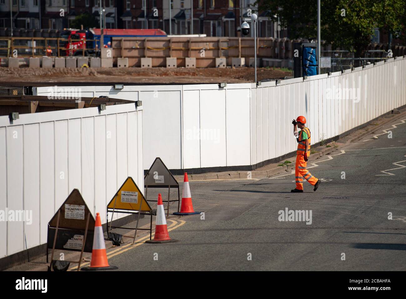 Travaux de construction en cours sur le site proposé du village de l'athlète ce matin. Les organisateurs des Jeux du Commonwealth de 2022 à Birmingham n'ont plus l'intention d'utiliser un village d'athlètes à site unique. L'installation d'hébergement devait être construite dans la région de Perry Barr, mais la pandémie du coronavirus a changé la façon de penser, avec trois sites actuellement utilisés alternativement. Banque D'Images