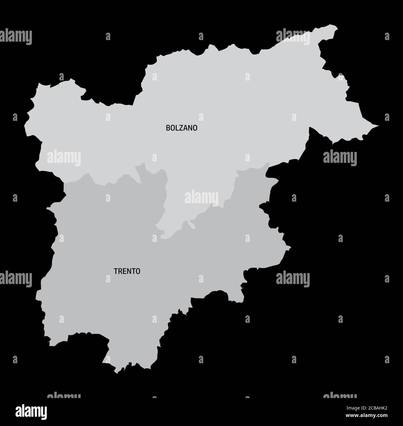 Carte de la région du TrentinHautAdige Image Vectorielle Stock Alamy