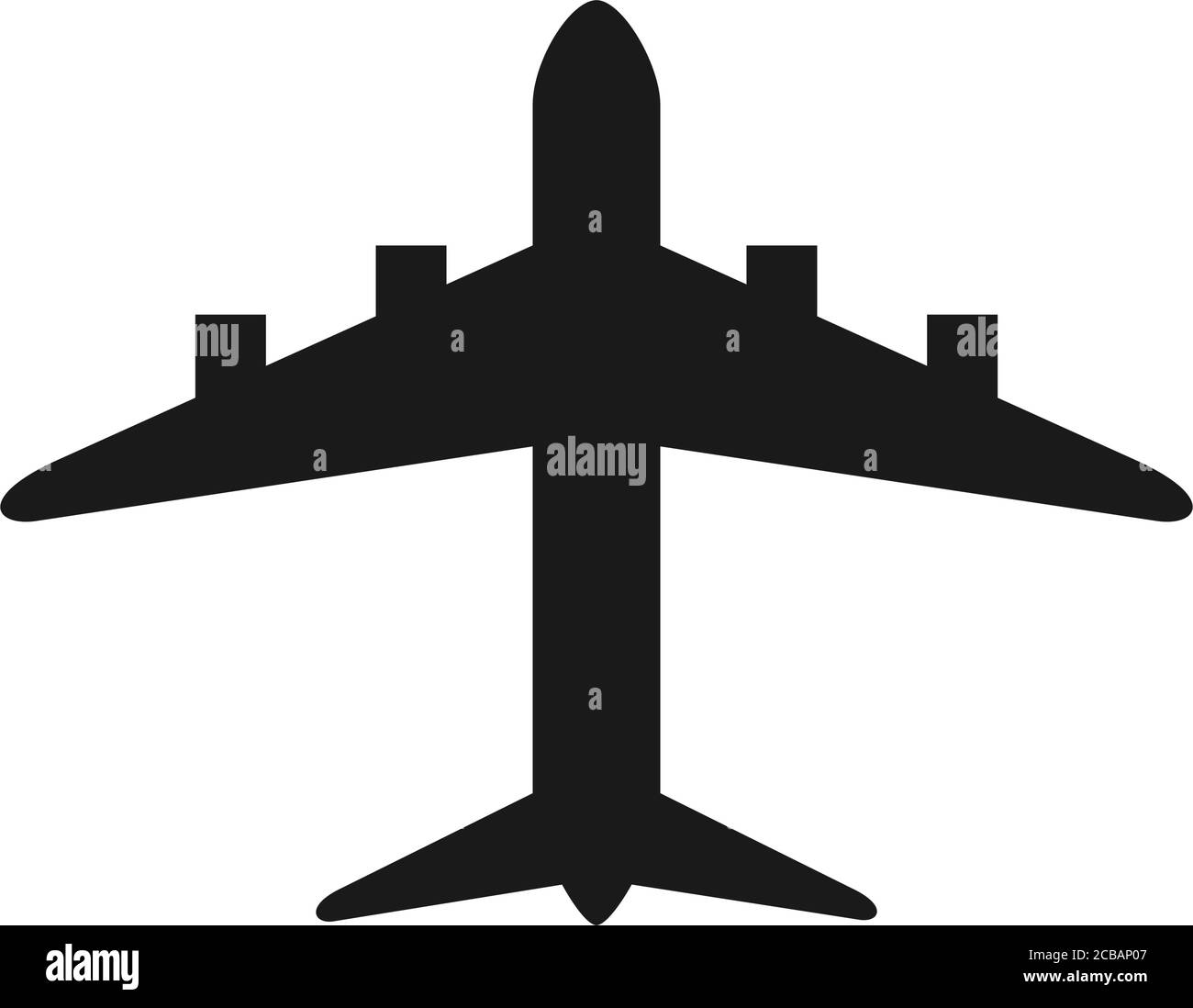 Silhouette de plan en noir et blanc Illustration de Vecteur