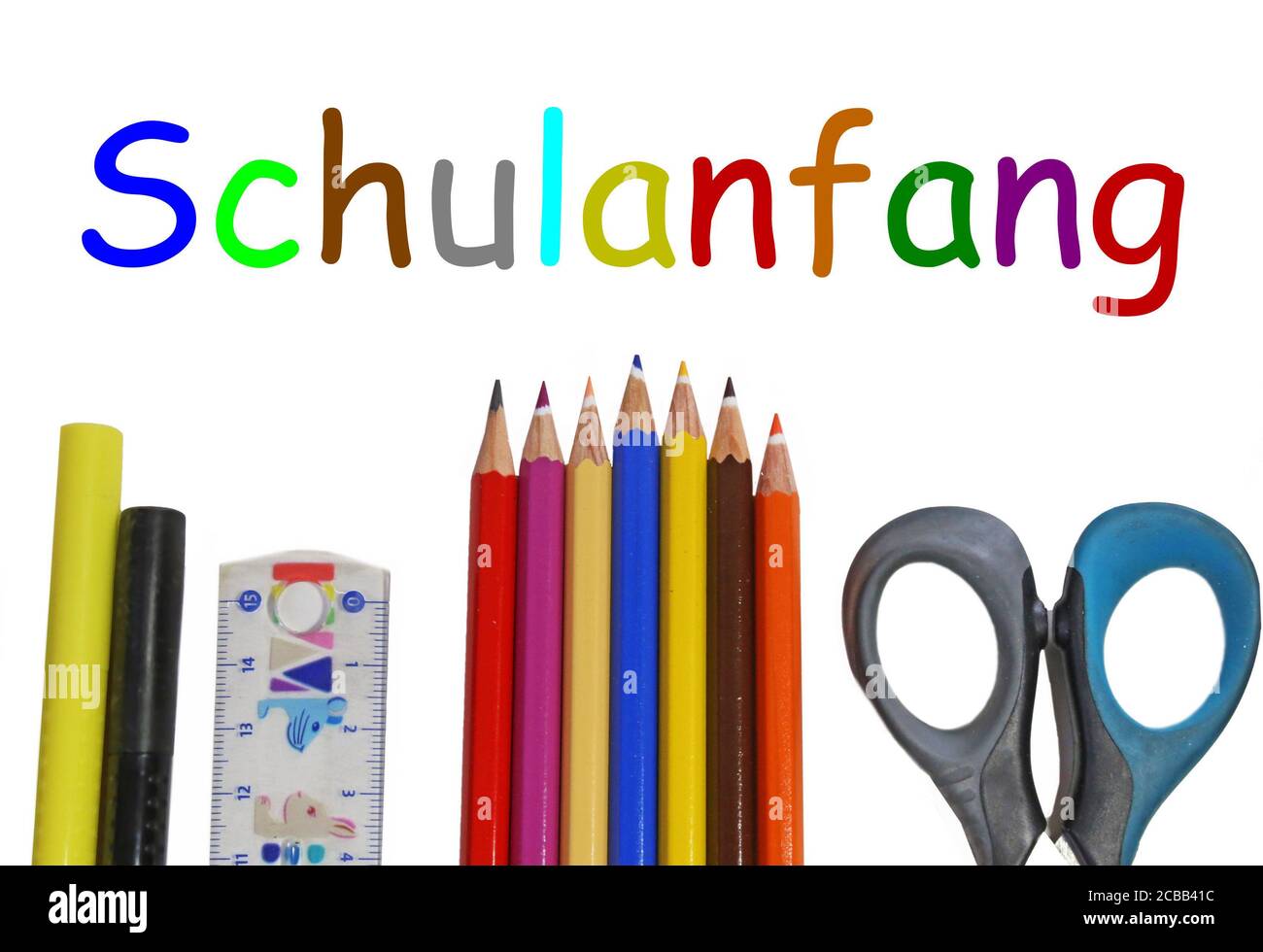 Image symbole pour le début de la nouvelle année scolaire avec texte allemand Banque D'Images