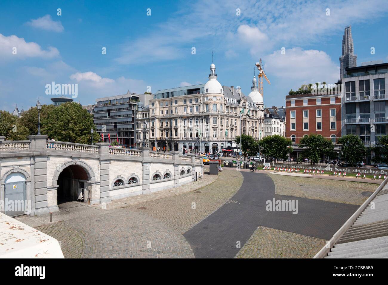 Anvers, Belgique, 19 juillet 2020, vue d'ensemble de la place vide Steenplein Banque D'Images