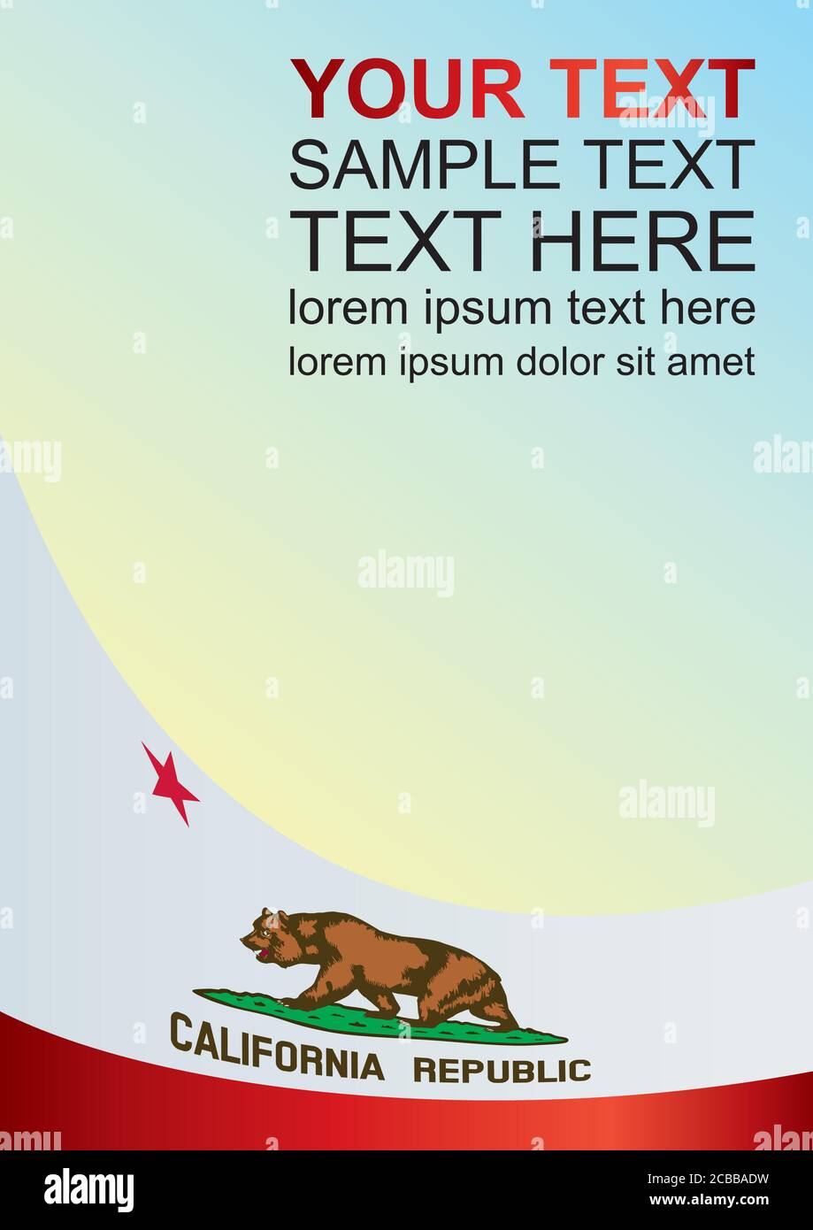 Modèle pour le prix, un document officiel avec le drapeau de l'État de Californie Illustration de Vecteur
