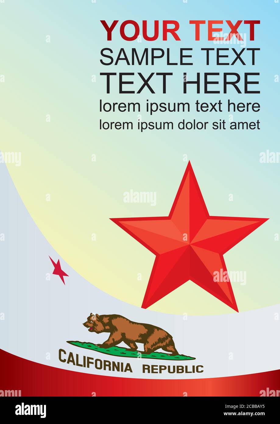 Modèle pour le prix, un document officiel avec le drapeau de l'État de Californie Illustration de Vecteur