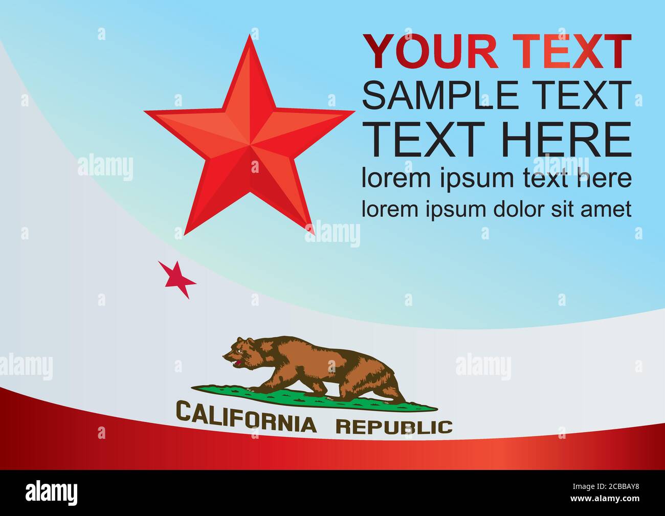 Modèle pour le prix, un document officiel avec le drapeau de l'État de Californie Illustration de Vecteur