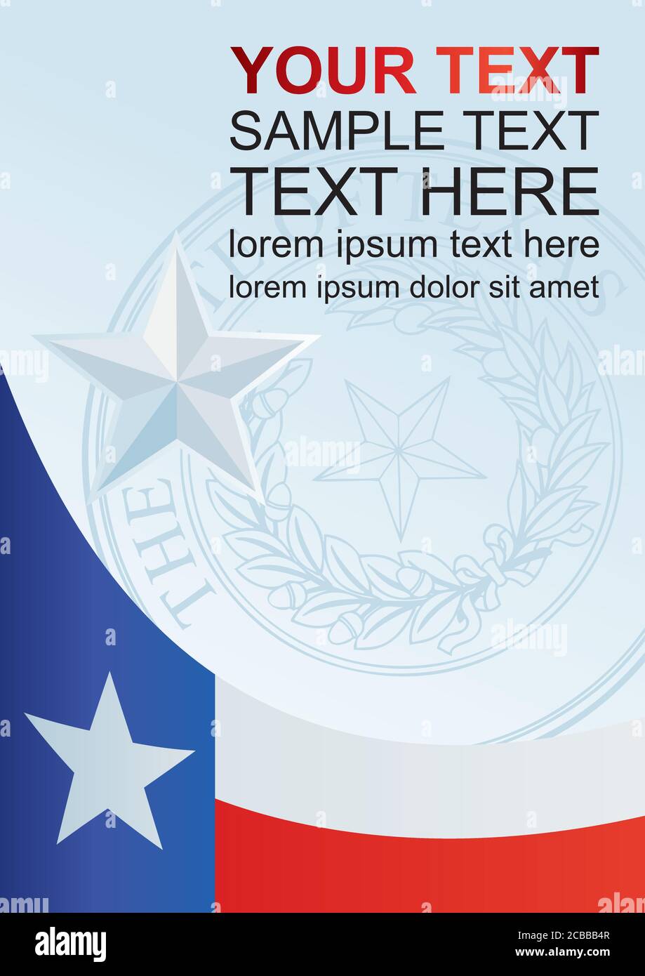 Modèle pour le prix, un document officiel avec le drapeau de l'État du Texas Illustration de Vecteur
