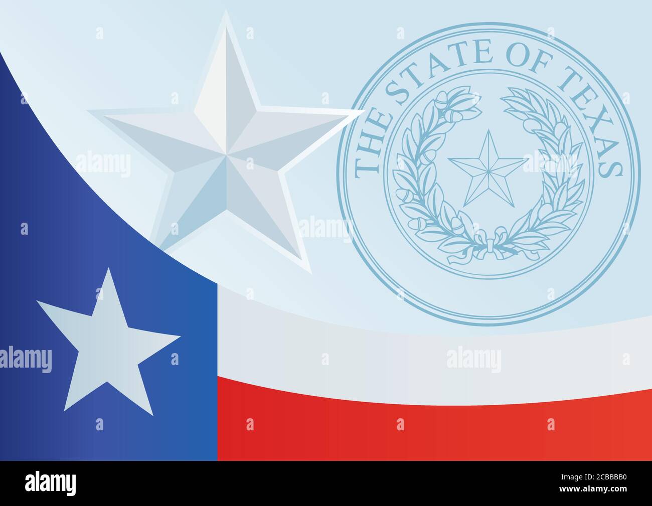 Modèle pour le prix, un document officiel avec le drapeau de l'État du Texas Illustration de Vecteur
