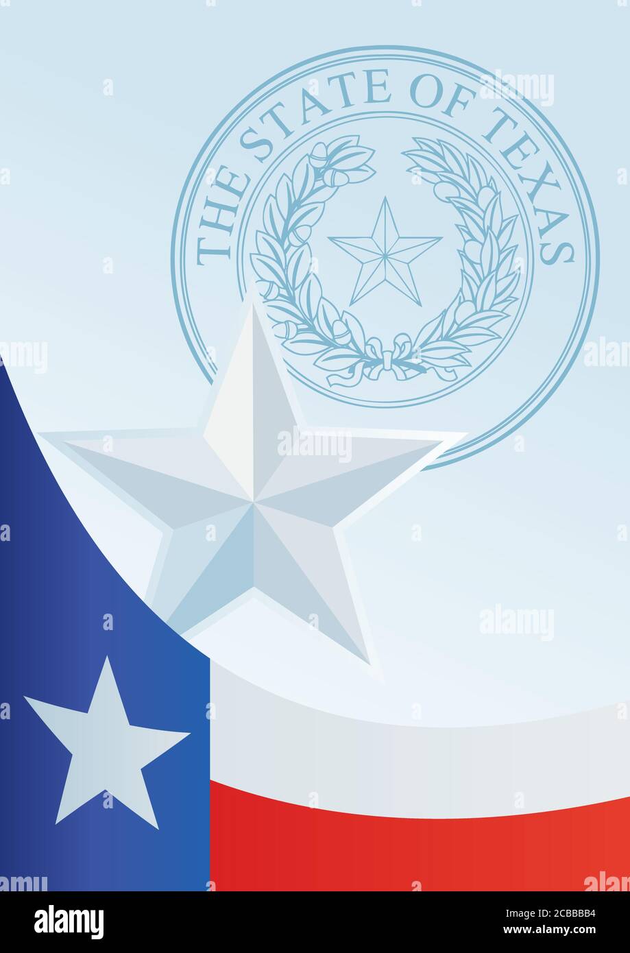 Modèle pour le prix, un document officiel avec le drapeau de l'État du Texas Illustration de Vecteur