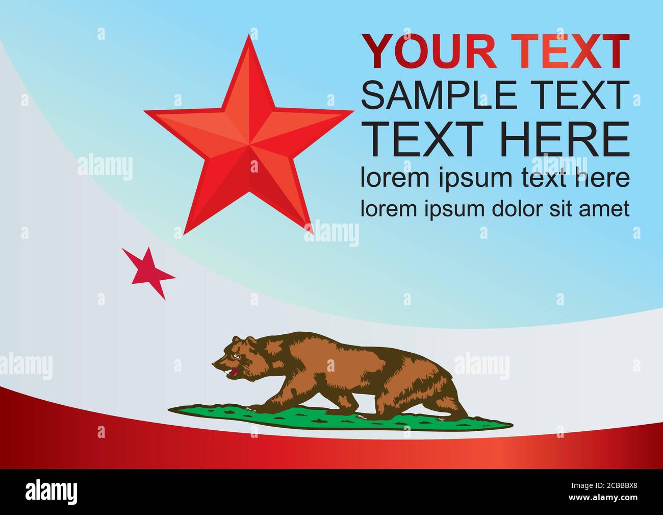 Modèle pour le prix, un document officiel avec le drapeau de l'État de Californie Illustration de Vecteur