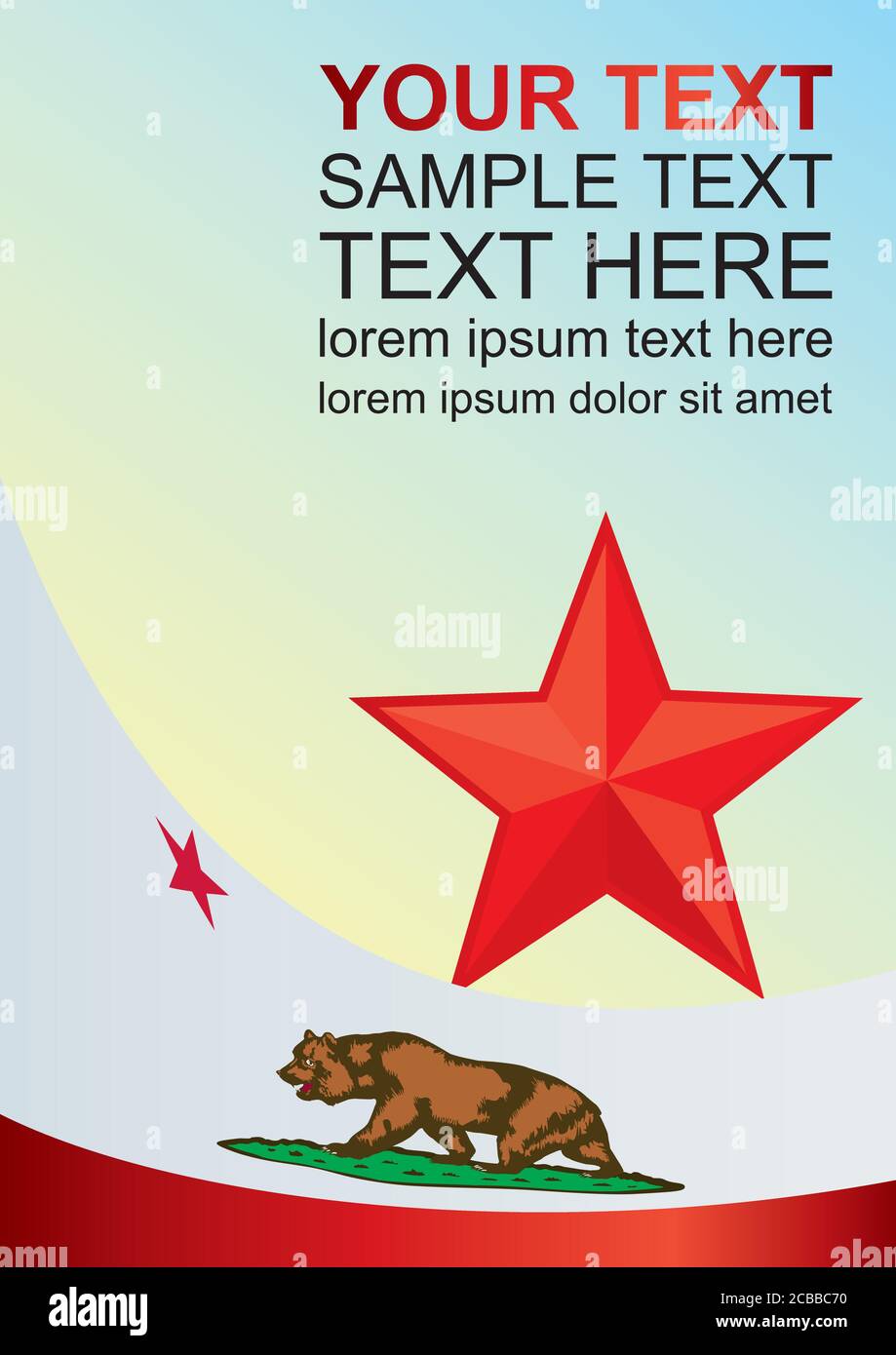 Modèle pour le prix, un document officiel avec le drapeau de l'État de Californie Illustration de Vecteur